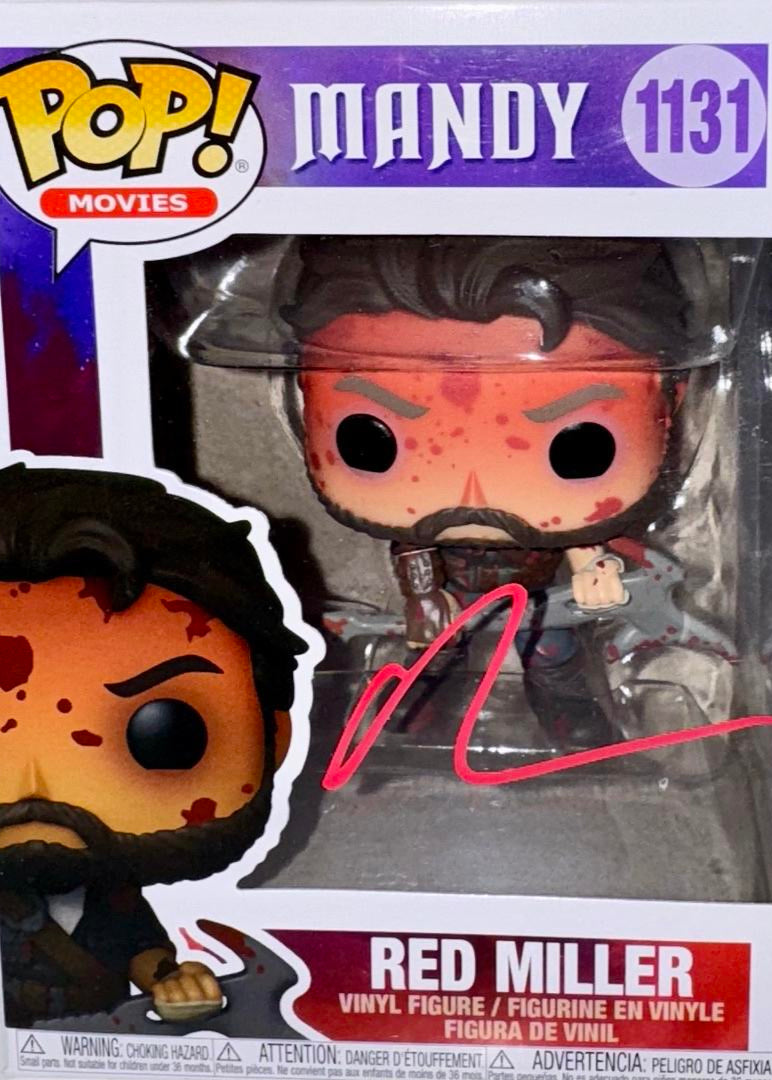 Nicholas Cage Signed Funko Pop #1131 "Red Miller" Mandy (Red Ink) - ACOA